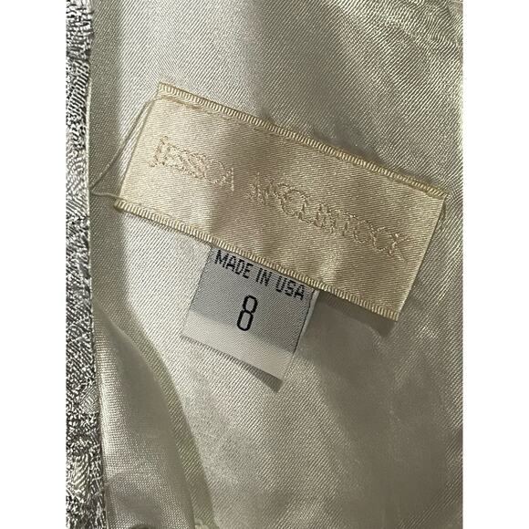 Jessica McClintock Silver Gown VTGH Size 8 Long Beyonce Megan Markle - Picture 8 of 13